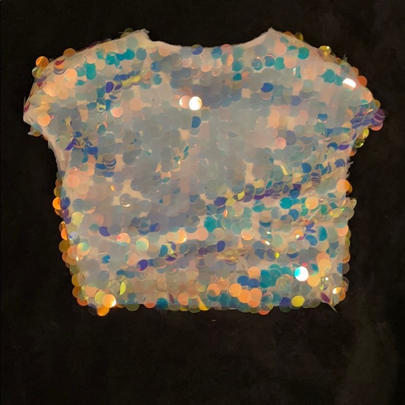 NWT! Missguided iridescent sequin crop top sz M - Picture 5 of 8